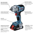 Impact Drivers | Factory Reconditioned Bosch GDS18V-330CB25-RT 18V Lithium-Ion Brushless Connected-Ready 1/2 in. Cordless Mid-Torque Impact Wrench Kit with Friction Ring and Thru-Hole (4 Ah) image number 4