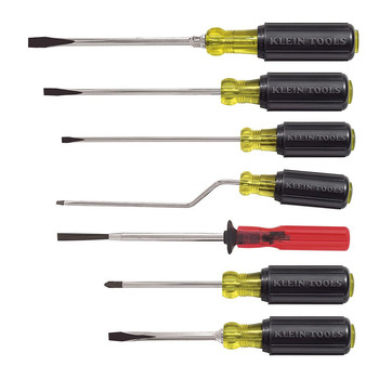 HAND TOOL SETS | Klein Tools 7-Piece Multi-Application Screwdriver Kit with Cushion-Grip Handles and Tip-Ident - 85077