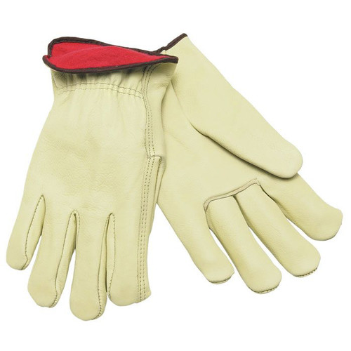 Work Gloves | MCR Safety 3250XL Premium Grade Leather Insulated Driver Gloves - X-Large, Cream (1-Dozen) image number 0