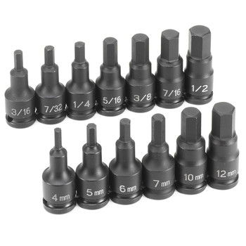 SOCKET SETS | Grey Pneumatic 13-Piece 3/8 in. Drive SAE and Metric Hex Impact Socket Set - 1298HC