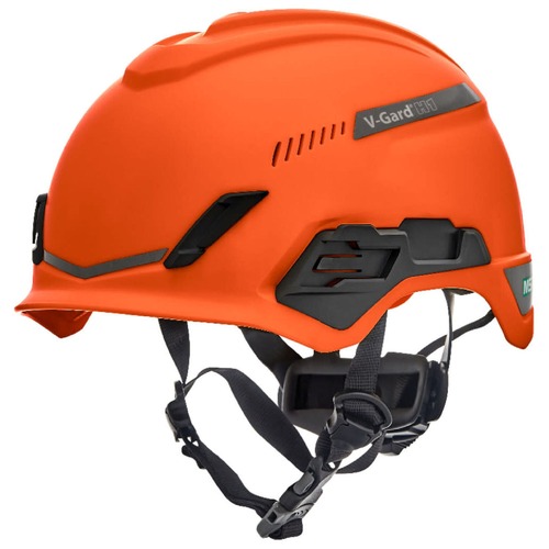 Hard Hats | MSA 10194789 V-Gard H1 Fas-Trac III Pivot Trivent ANSI EN12492 Safety Helmet -  Orange image number 0
