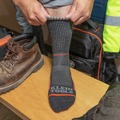 Footwear | Klein Tools 60508 1 Pair Performance Thermal Socks - Large Dark Gray/Light Gray/Orange image number 7
