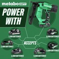 Crown Staplers | Metabo HPT N1804DAM 18V MultiVolt Brushless 18-Gauge Lithium-Ion 1/4 in. Cordless Narrow Crown Stapler Kit (2 Ah) image number 2