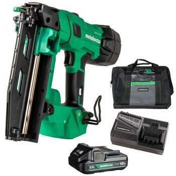 FINISH NAILERS | Metabo HPT NT1865DSAM 18V MultiVolt Lithium-Ion Brushless 16-Gauge Cordless Straight Finish Nailer Kit (2 Ah)