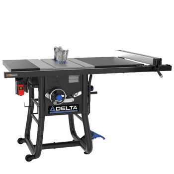 Delta 30 in. Rip Capacity Contractor Table Saw with Steel Extensions and 1 HP Dust Collector - 36-5000T2D