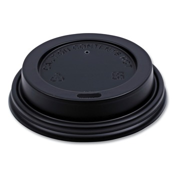 Boardwalk BWKHOTBL8 Plastic Hot Cup Lids for 8 oz. Hot Cups - Black (1000/Carton)