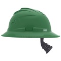 Hard Hats | MSA 10215831 V-Gard C1 Fas-Trac III Full Brim Vented Hard Hat - Green image number 3