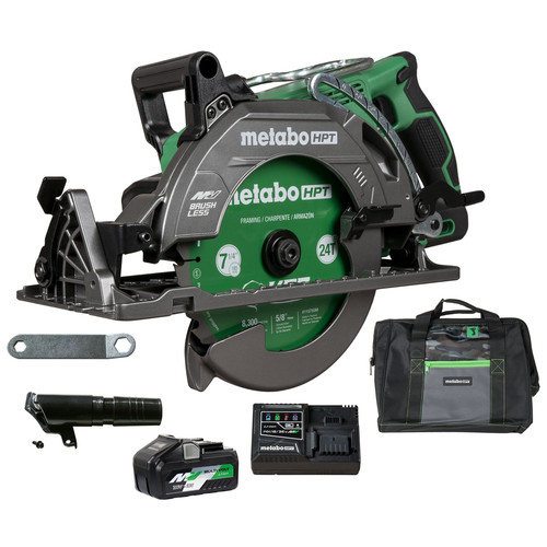 Clearance Center | Metabo HPT C3607DWAM MultiVolt 36V Brushless Lithium-Ion 7-1/4 in. Cordless Rear Handle Circular Saw Kit (4 Ah) image number 0