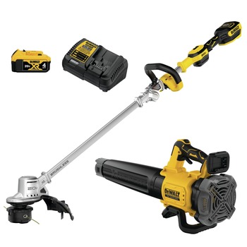 Combo Desbrozadora + Motosierra + Soplador + 3 baterías 9Ah Dewalt