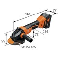 Angle Grinders | Fein 71220460120 CCG 18-125-10 PD AS 18V 5 in. Cordless Angle Grinder (Tool Only) image number 1