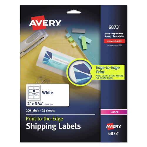 July Member-Exclusive Offer Save 10% off on One Item | Avery 06873 2 in. x 3.75 in. Vibrant Laser Color-Print Labels with Sure Feed - White (200/Pack) image number 0