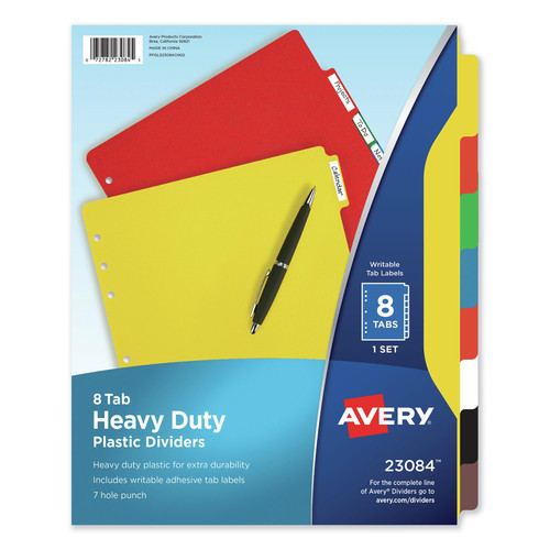 July Member-Exclusive Offer Save 10% off on One Item | Avery 23084 11 x 8.5 Heavy-Duty Plastic Dividers with Multicolor Tabs and White Labels - Assorted (8-Pieces/Set) image number 0