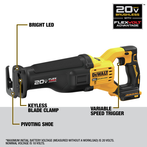 Dewalt 20 volt deals cordless sawzall