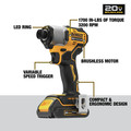 Impact Drivers | Dewalt DCF840C2 20V MAX Brushless Lithium-Ion 1/4 in. Cordless Impact Driver Kit with 2 Batteries (1.5 Ah) image number 6