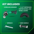 Angle Grinders | Metabo HPT G1812DFQ4M 18V MultiVolt Brushless Paddle Switch Lithium-Ion 4-1/2 in. Cordless Angle Grinder (Tool Only) image number 3