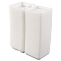 | Dart 80HT3R 3-Compartment 7.5 in. x 8 in. x 2.3 in. Foam Hinged Lid Containers - White (200/Carton) image number 5