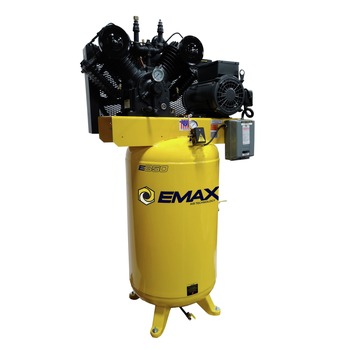 AIR COMPRESSORS | EMAX 10 HP 80 Gallon 2-Stage 1-Phase Industrial V4 Pressure Lubricated Solid Cast Iron Pump 38 CFM @ 100 PSI - EI10V080V1