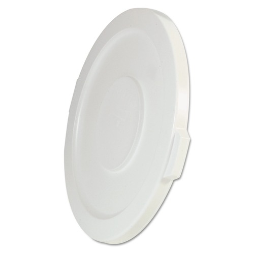  | Rubbermaid Commercial FG263100WHT 22.25 in. BRUTE Self-Draining Flat Top Lids for 32 gal. Round BRUTE Containers - White image number 0