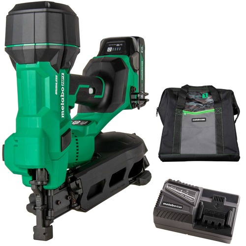 Coil Nailers | Metabo HPT NV1845DAM 18V MultiVolt Lithium-Ion Cordless Coil Roofing Nailer Kit (2 Ah) image number 0