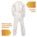 July Member-Exclusive Offer Save 10% off on One Item | Ansell KCC 49106 A20 Zip Front, Elastic-Back, Wrists, and Ankles Breathable Particle Protection Coveralls - Triple Extra Large, White (20/Carton) image number 2