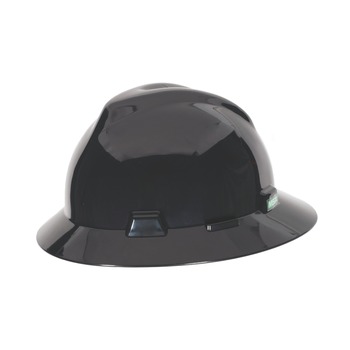 HARD HATS | MSA V-Gard Full-Brim Hat with Fas-Trac Suspension - Black - C217374