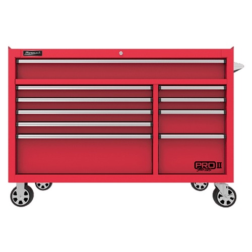 Cabinets | Homak RD04054210 Pro II 54 in. 10-Drawer Roller Cabinet - Red image number 0