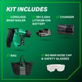 Brad Nailers | Metabo HPT NT1850DFTM 18V MultiVolt Brushless Lithium-Ion Cordless 18-Gauge Compact Brad Nailer Kit (2 Ah) image number 1