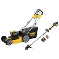 Push Mowers | Dewalt DCMWSP255Y2DCST970X1S-BNDL 2X 20V MAX Brushless Self-Propelled 21-1/2 in. Cordless Mower Kit (12 Ah) and 60V MAX FLEXVOLT Brushless Cordless String Trimmer Kit (3 Ah) Bundle image number 0