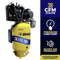 Stationary Air Compressors | EMAX ESP10V120V3 10 HP 120 Gallon 2-Stage 3-Phase Industrial V4 Pressure Lubricated Pump 38 CFM @ 100 PSI Plus SILENT Air Compressor image number 1