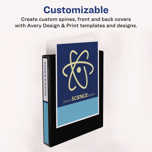 July Member-Exclusive Offer Save 10% off on One Item | Avery 05301 3 Slant Rings 1 in. Capacity 11 in. x 8.5 in. Heavy-Duty Non Stick View Binder with DuraHinge - Light Blue image number 0