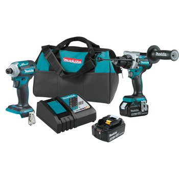 COMBO KITS | Makita 18V LXT Brushless Lithium-Ion 1/2 in. Cordless Hammer Drill Driver/ 4-Speed Impact Driver Combo Kit (5 Ah) - XT288T