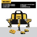 Combo Kits | Dewalt DCK302P2 20V MAX XR Brushless Lithium-Ion Cordless 3-Tool Automotive Combo Kit with 2 Batteries (5 Ah) image number 1