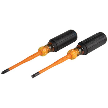 SCREWDRIVERS | Klein Tools 33732INS Slim-Tip Insulated Phillips and Cabinet Tips Screwdriver Set (2-Piece)