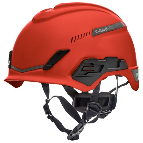 Hard Hats | MSA 10194784 V-Gard H1 Fas-Trac III Pivot Trivent ANSI EN12492 Safety Helmet -  Red image number 0