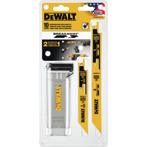 Reciprocating Saw Blades | Dewalt DWABK410SETCS 10-Piece Breakaway Reciprocating Saw Blade Set with Case image number 0