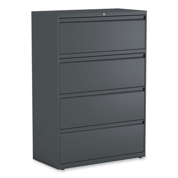Alera 36 in. x 18.63 in. x 52.5 in. 4-Drawer Lateral File - Charcoal - 25495