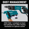 Rotary Hammers | Makita HR2663 8 Amp AVT HEPA Dust Extractor Corded 1 in. SDS-Plus Rotary Hammer With D-Handle image number 14