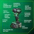 Impact Drivers | Metabo HPT WH18DCM 18V MultiVolt Lithium-Ion Brushless Cordless Triple Hammer BOLT Impact Driver Kit (2 Ah) image number 10