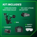 Finish Nailers | Metabo HPT NT1865DAAM 18V MultiVolt Lithium-Ion Brushless 15-Gauge Cordless Angled Finish Nailer Kit (2 Ah) image number 1