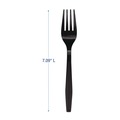  | Boardwalk BWKFORKHWPPBLA Heavyweight Polypropylene Plastic Fork Cutlery - Black (1000/Carton) image number 2