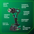 Combo Kits | Metabo HPT KC18DEXQBM 18V MultiVolt Brushless Lithium-Ion Cordless Drill Driver and Impact Driver Combo Kit with 2 Batteries (2 Ah) image number 4