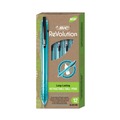  | BIC BPRR11BK ReVolution Ocean Bound Medium 1 millimeter Retractable Ballpoint Pen - Black Ink/Translucent Blue Barrel (1-Dozen) image number 3