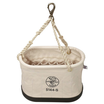 TOOL STORAGE | Klein Tools 15-Pocket Oval Canvas Bucket with Swivel Snap - 5144S