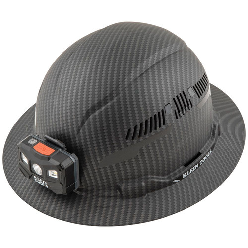  | Klein Tools 60347 Class C Vented Full Brim Hard Hat with Rechargeable Lamp - KARBN Pattern image number 0