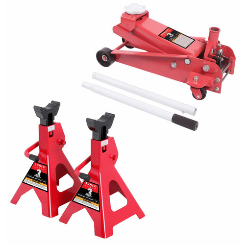 Service Jacks | Sunex 66037JPK 3-1/2 Ton Service Jack with 6 Ton Jack Stands image number 0