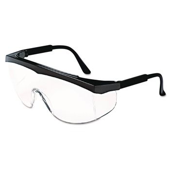 EYE PROTECTION | MCR Safety SS110 Stratos Safety Glasses - Black Frame Clear Lens (12/Box)