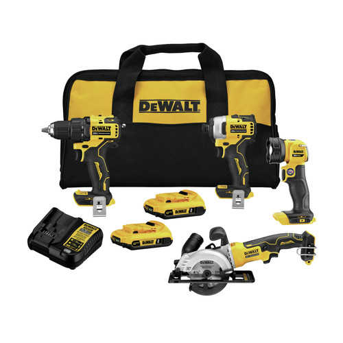 Combo Kits | Factory Reconditioned Dewalt DCK488D2R 20V MAX ATOMIC Brushless Lithium-Ion Cordless 4-Tool Combo Kit (2 Ah) image number 0