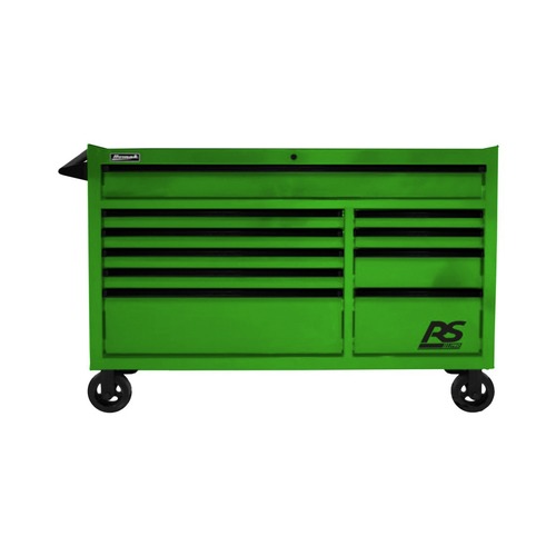 Cabinets | Homak LG04054014 RS Pro 54 in. 10-Drawer Roller Cabinet with Stainless Steel Top - Lime Green image number 0