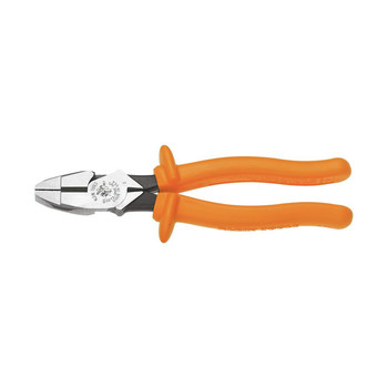 Klein Tools D213-9NE-INS 9 in. Insulated Side Cutting New England Nose Pliers with Knurled Jaws and Handle Tempering