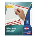 July Member-Exclusive Offer Save 10% off on One Item | Avery 11450 11 in. x 8.5 in. 8-Tab Clear Label Plastic Dividers with Printable Label Strip - Frosted Clear Tabs (1-Set) image number 0